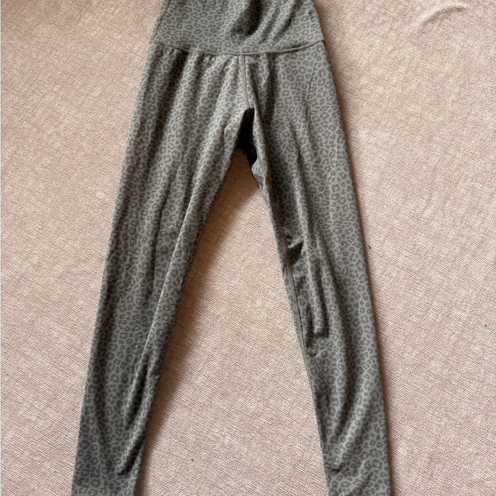 Green/gray Leopard Print Leggings